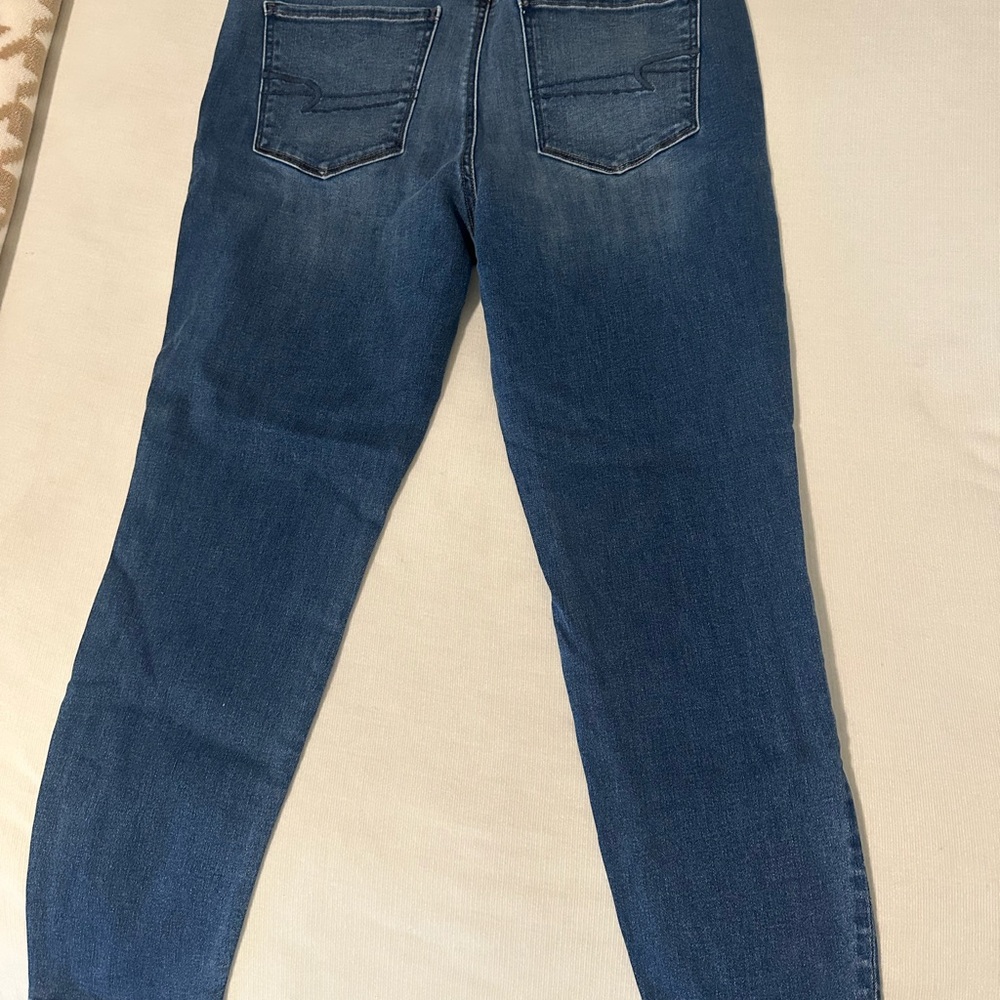 American Eagle Outfitters Dark Blue Straight Leg Jeans - Picture 3 of 8